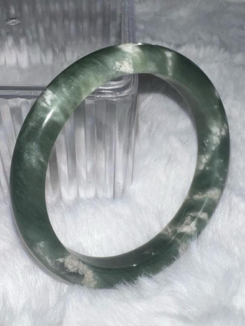 Dark Green Jade Bangle Bracelet